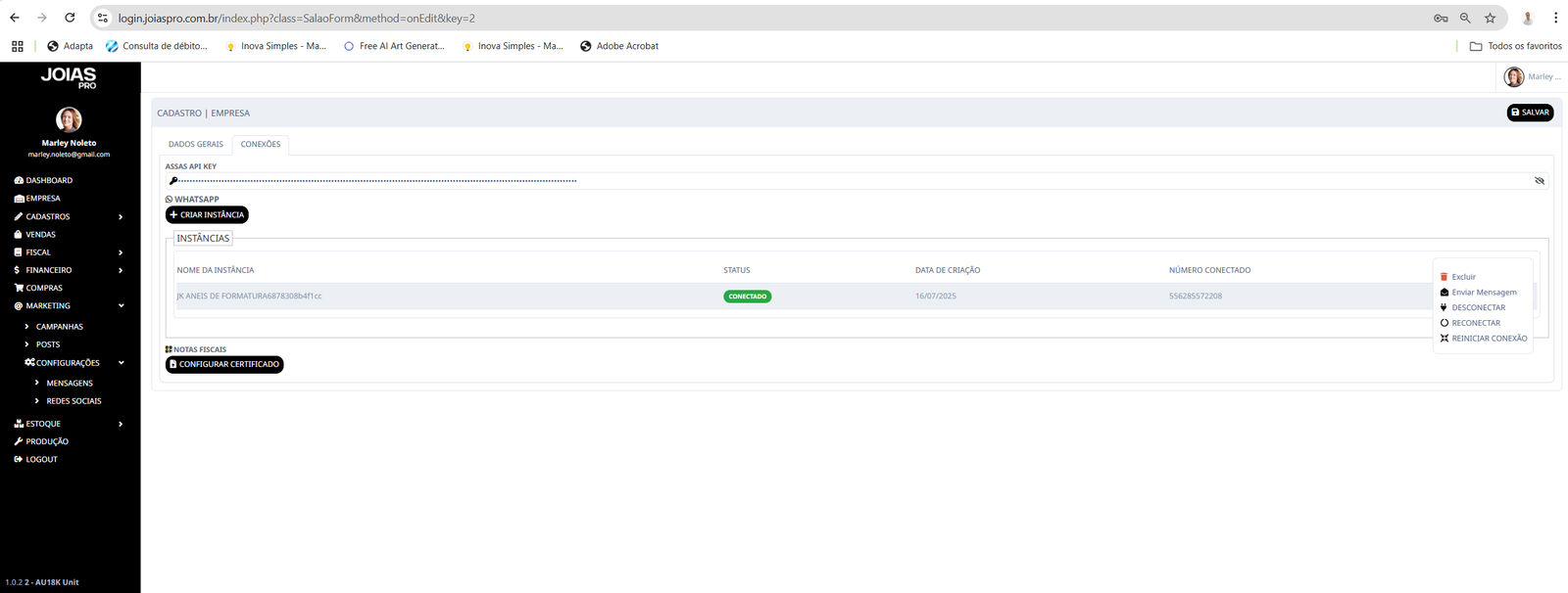 Integração WhatsApp